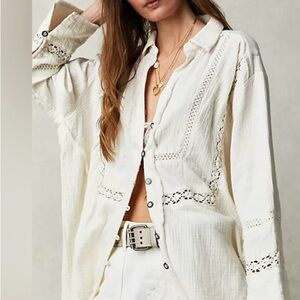 Free People Ranch Shirt, NWT, Size Small, 100% Cotton